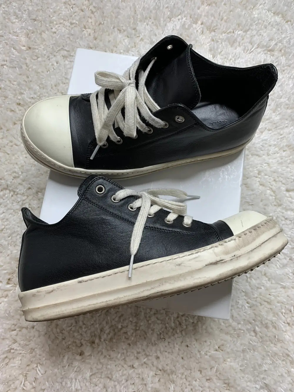 Rick Owens DRKSHDW Ramones Low-Top Leather Sneakers